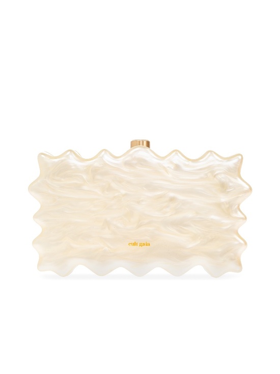 cult gaia Handbags - Cult Gaia Paloma Ivory Pearlescent Acrylic Sculptural Clutch